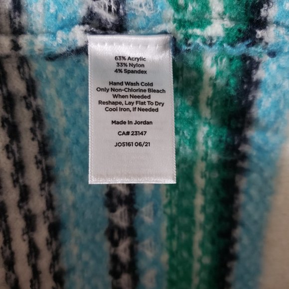 Talbots Breton Fair Isle Cardigan Size Large Cozy Sweater Ivory White - Picture 6 of 7